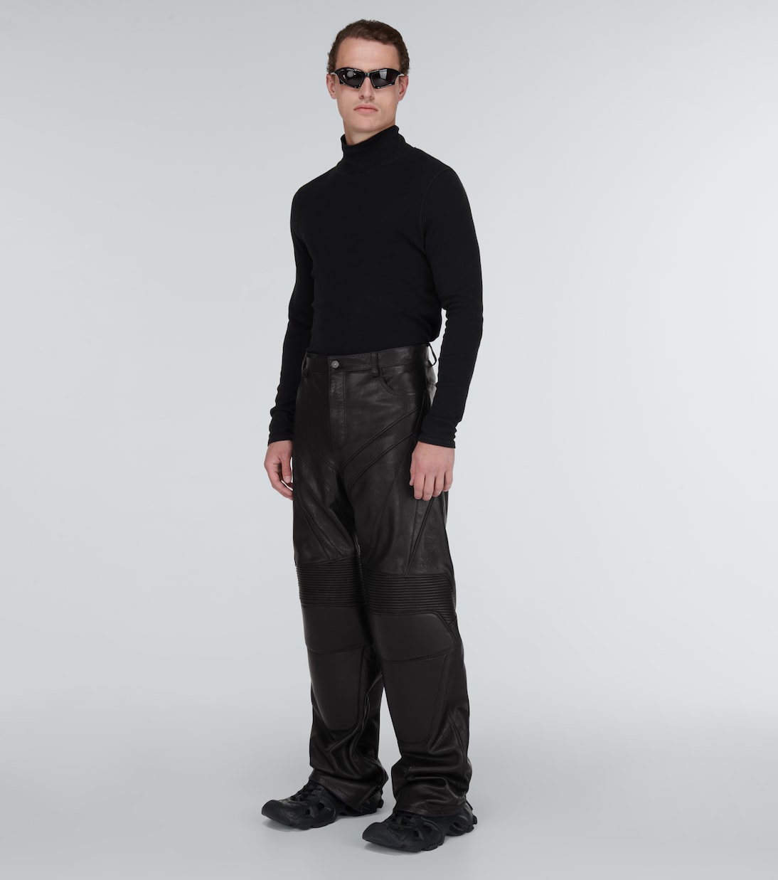 Pantaloni biker in pelle | Balenciaga