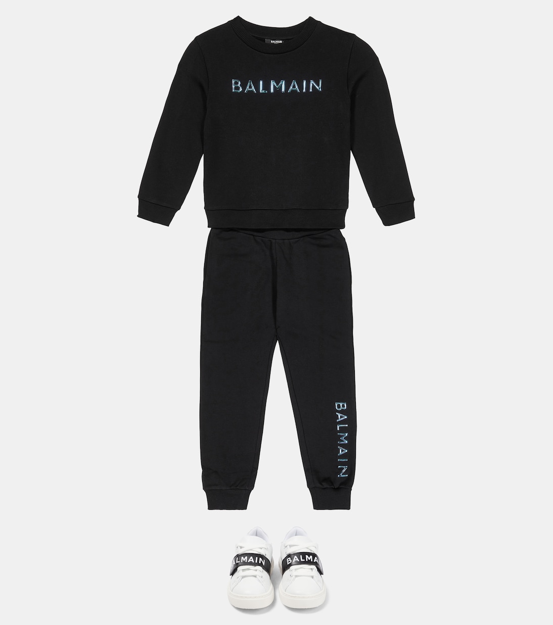 Logo cotton jersey sweatshirt | Balmain Kids