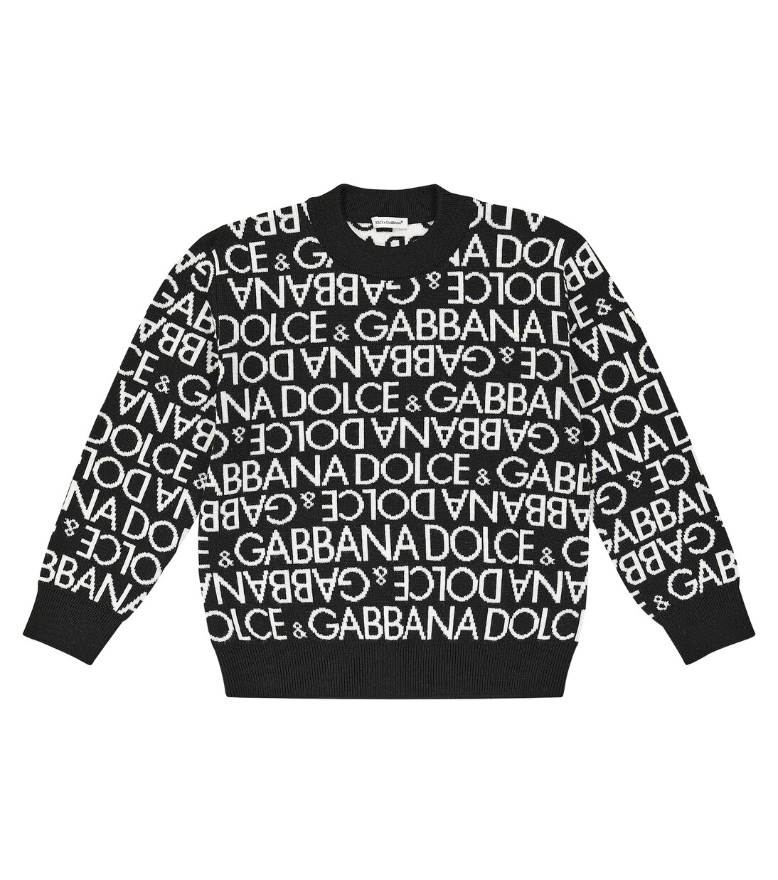 Logo intarsia virgin wool sweater | Dolce&Gabbana Kids