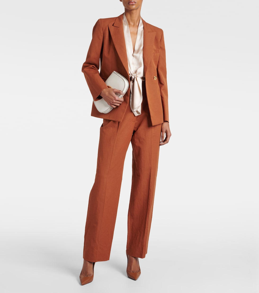 Tie-front silk charmeuse top | The Sei