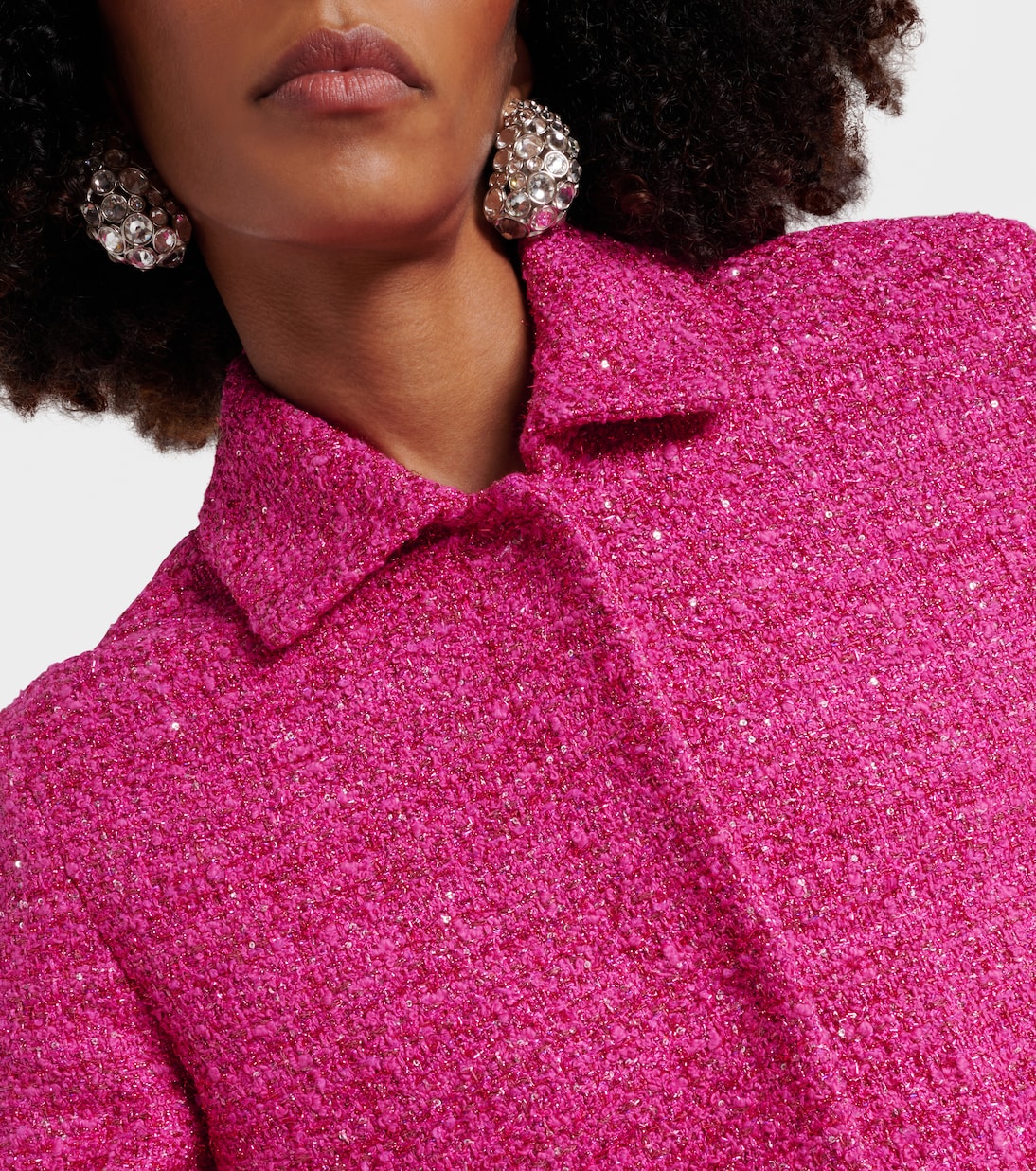 VGold cropped lamé tweed jacket  | Valentino