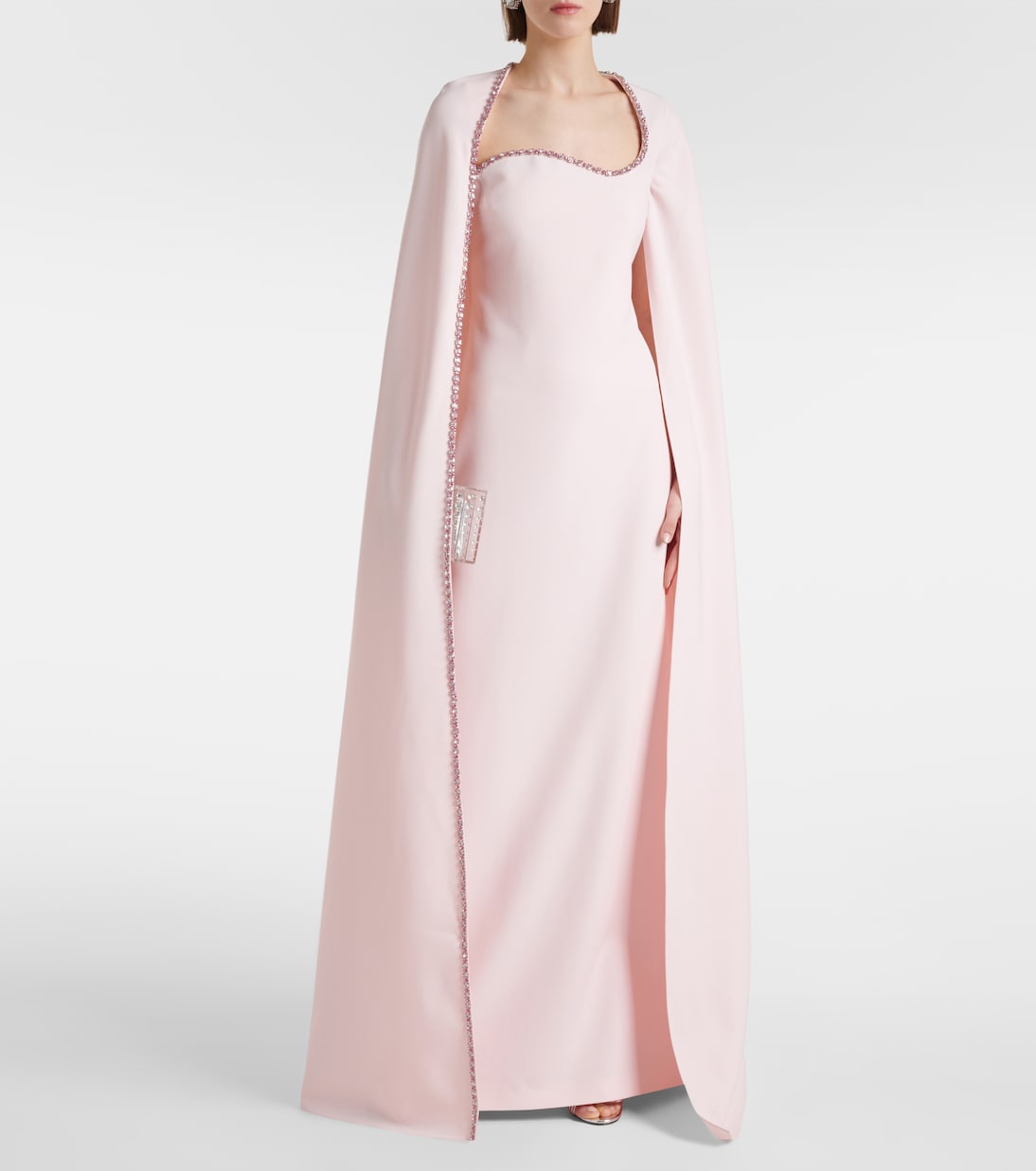 Verzierte Robe Mattia aus Crêpe | Safiyaa