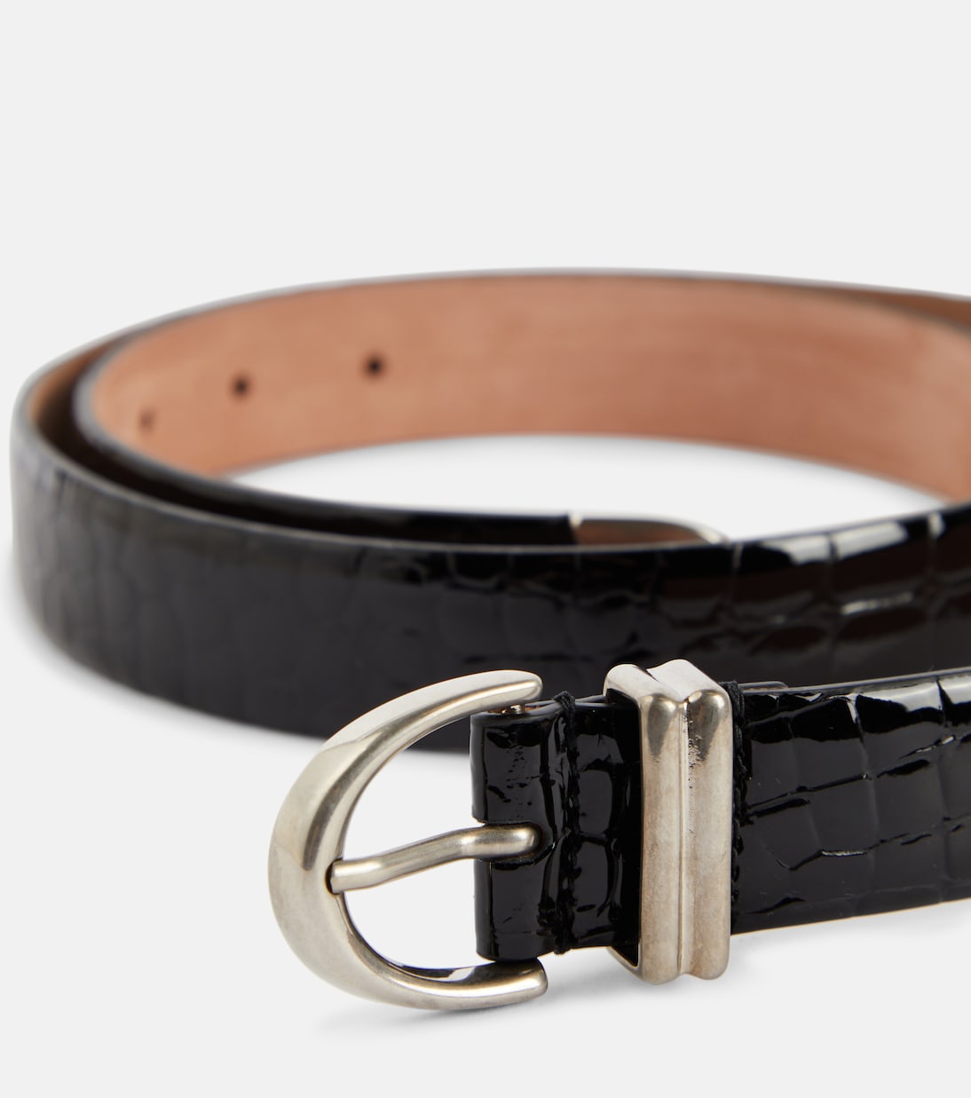 Bambi croc-effect patent leather belt | Khaite