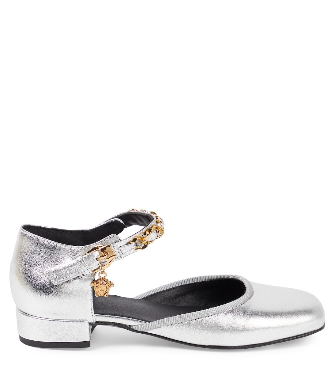 La Medusa metallic leather flats | Versace Kids