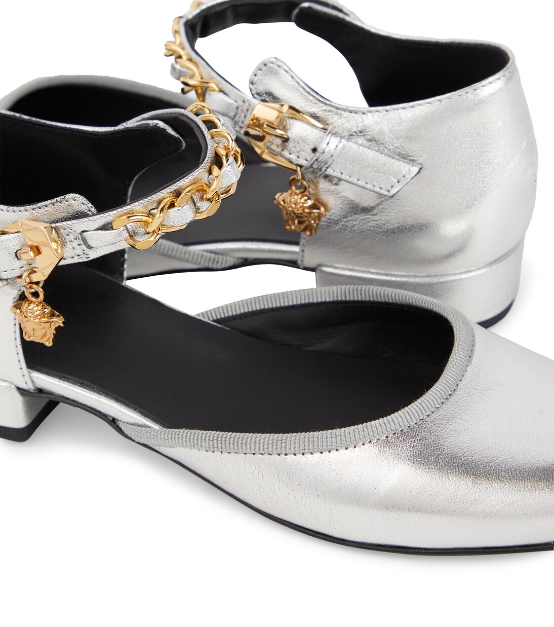 La Medusa metallic leather flats | Versace Kids