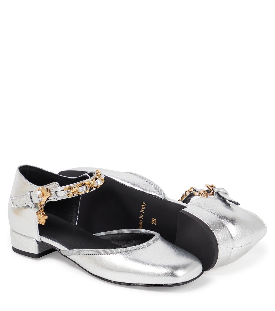 La Medusa metallic leather flats | Versace Kids