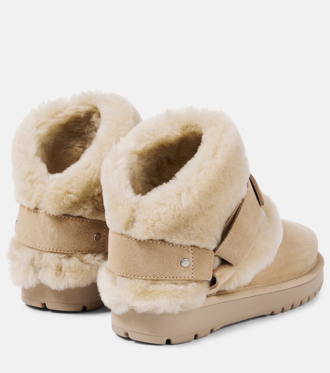 Ankle Boots aus Veloursleder mit Shearling | Burberry