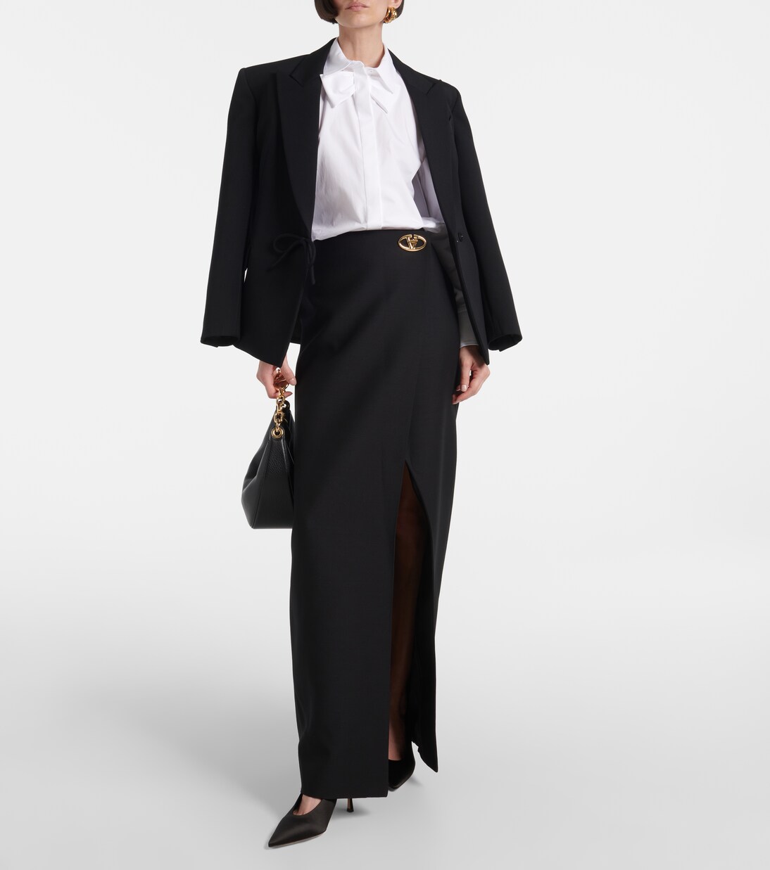 Maxirock VLogo Locker aus Crepe Couture | Valentino