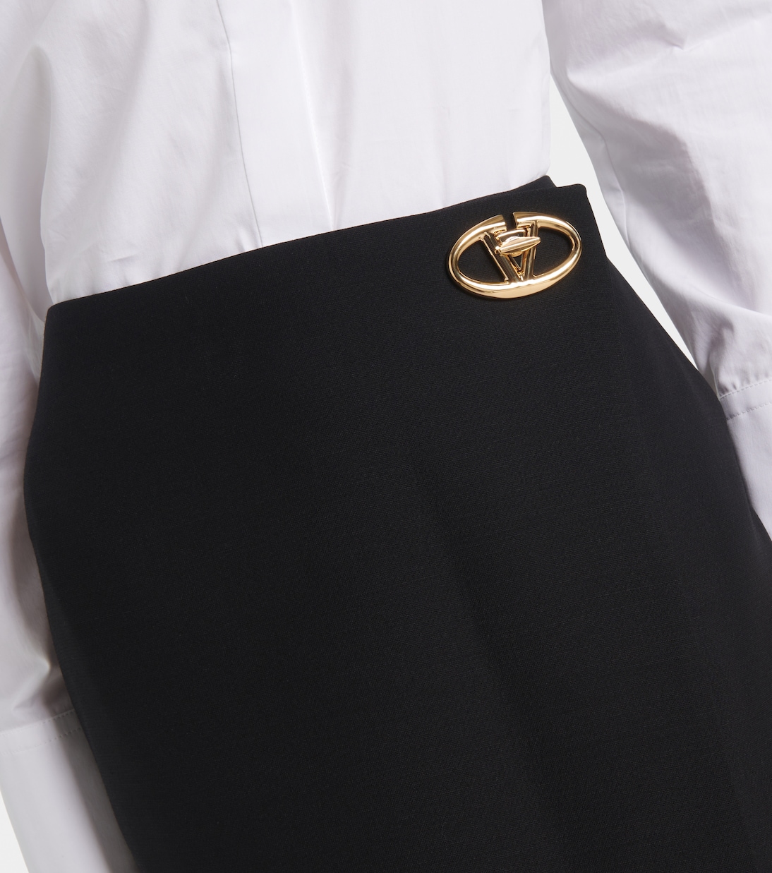 Maxirock VLogo Locker aus Crepe Couture | Valentino