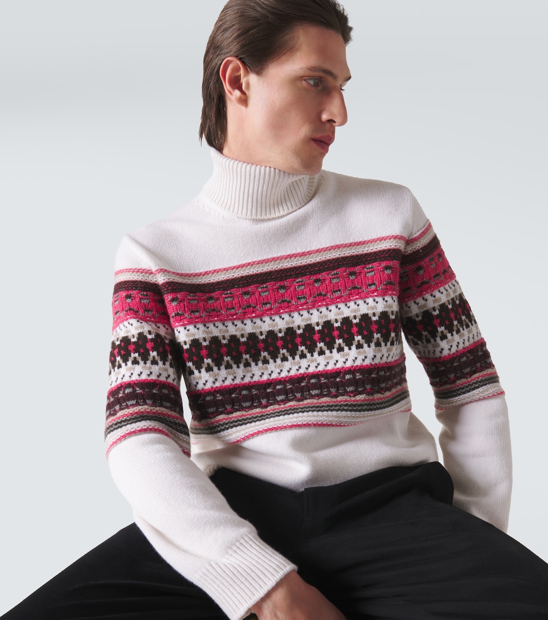Dolcevita in cashmere con intarsio | Zegna