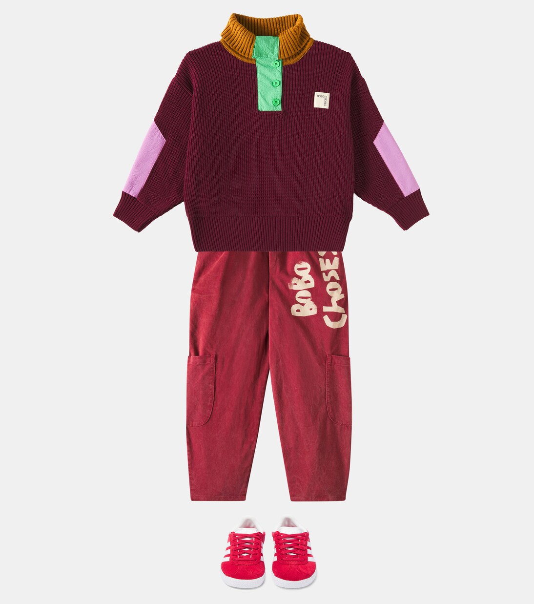 Colorblocked ribbed-knit sweater | Bobo Choses