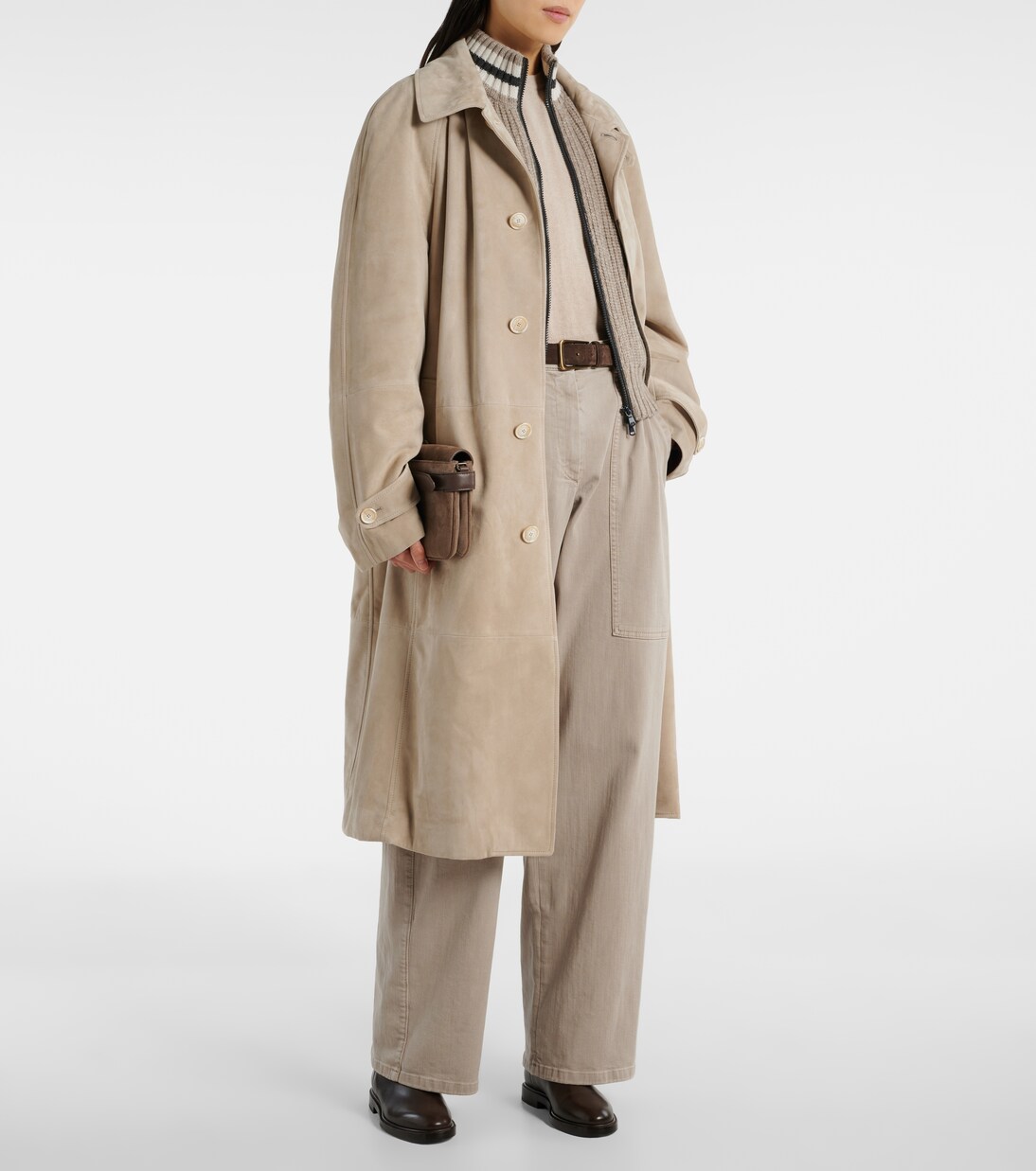 Jeans anchos de tiro medio | Brunello Cucinelli