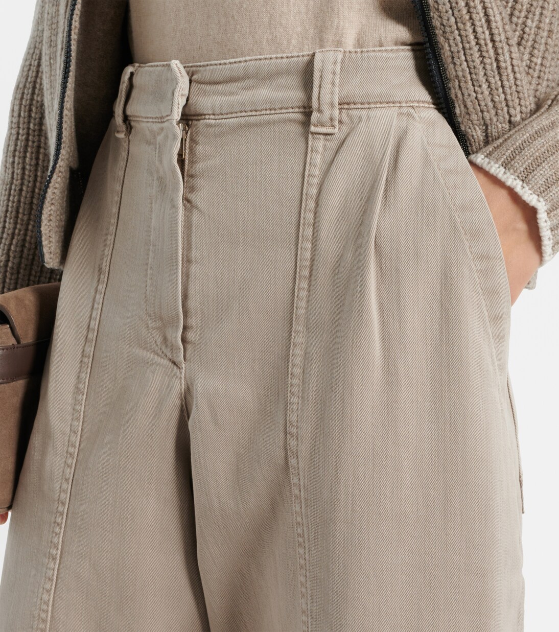 Jeans anchos de tiro medio | Brunello Cucinelli