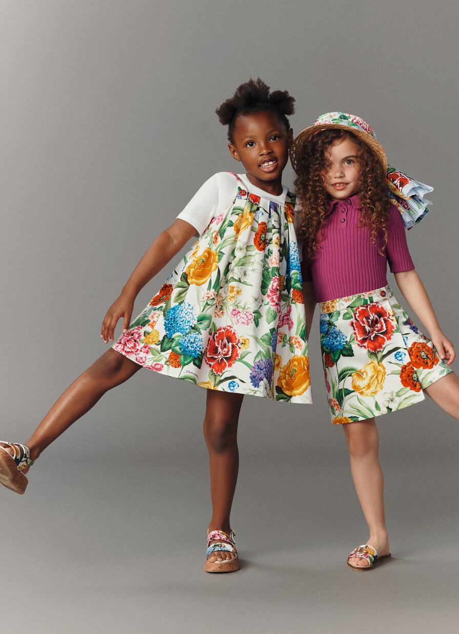 Bedrucktes Kleid aus Baumwolle | Dolce&Gabbana Kids