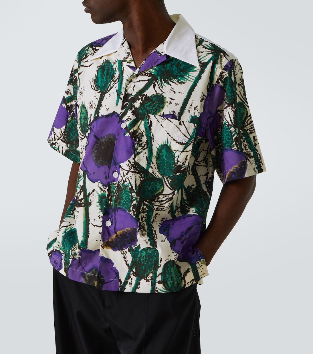 Highlife floral cotton bowling shirt | Wales Bonner