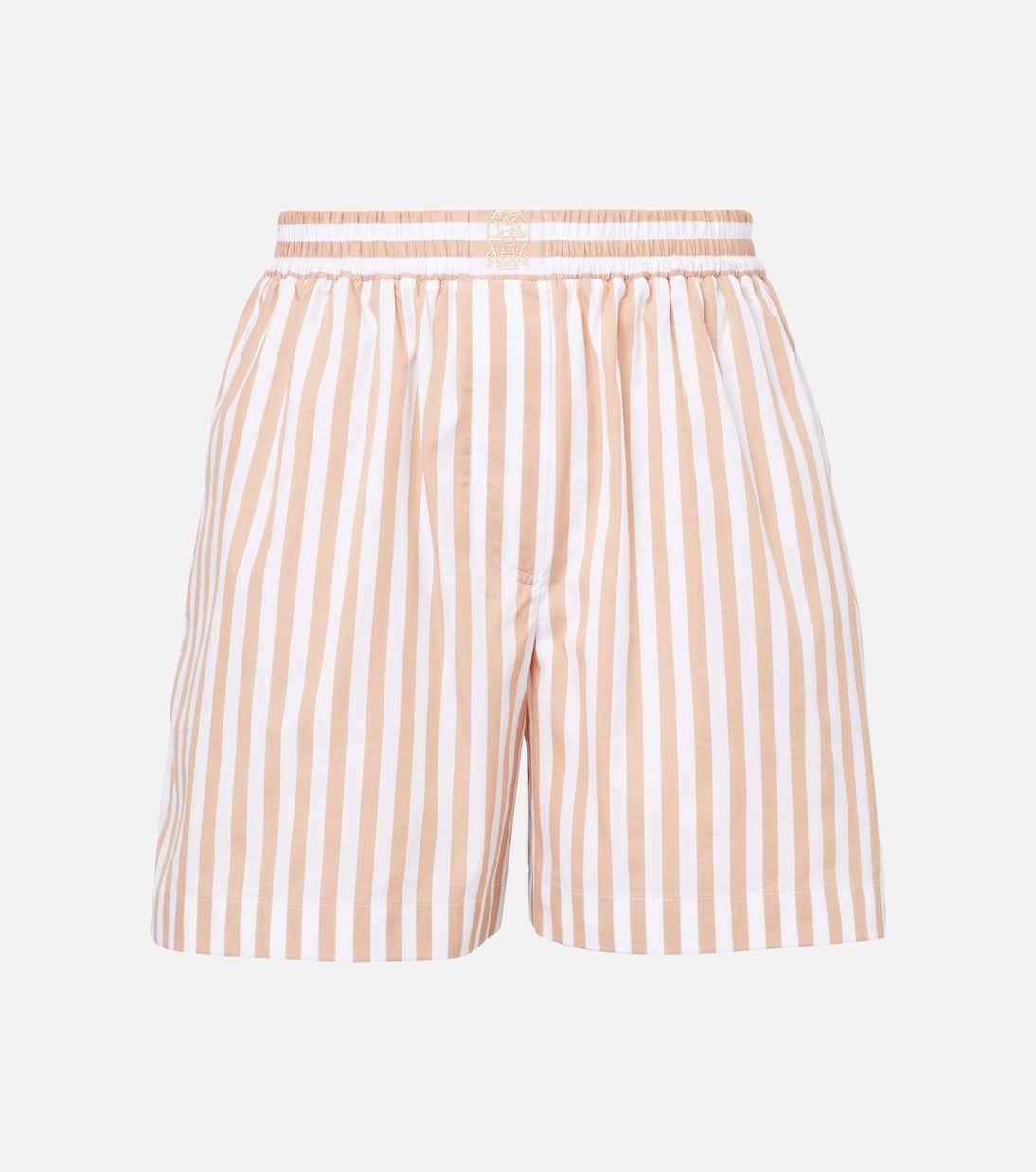 Striped cotton and silk Bermuda shorts | Brunello Cucinelli