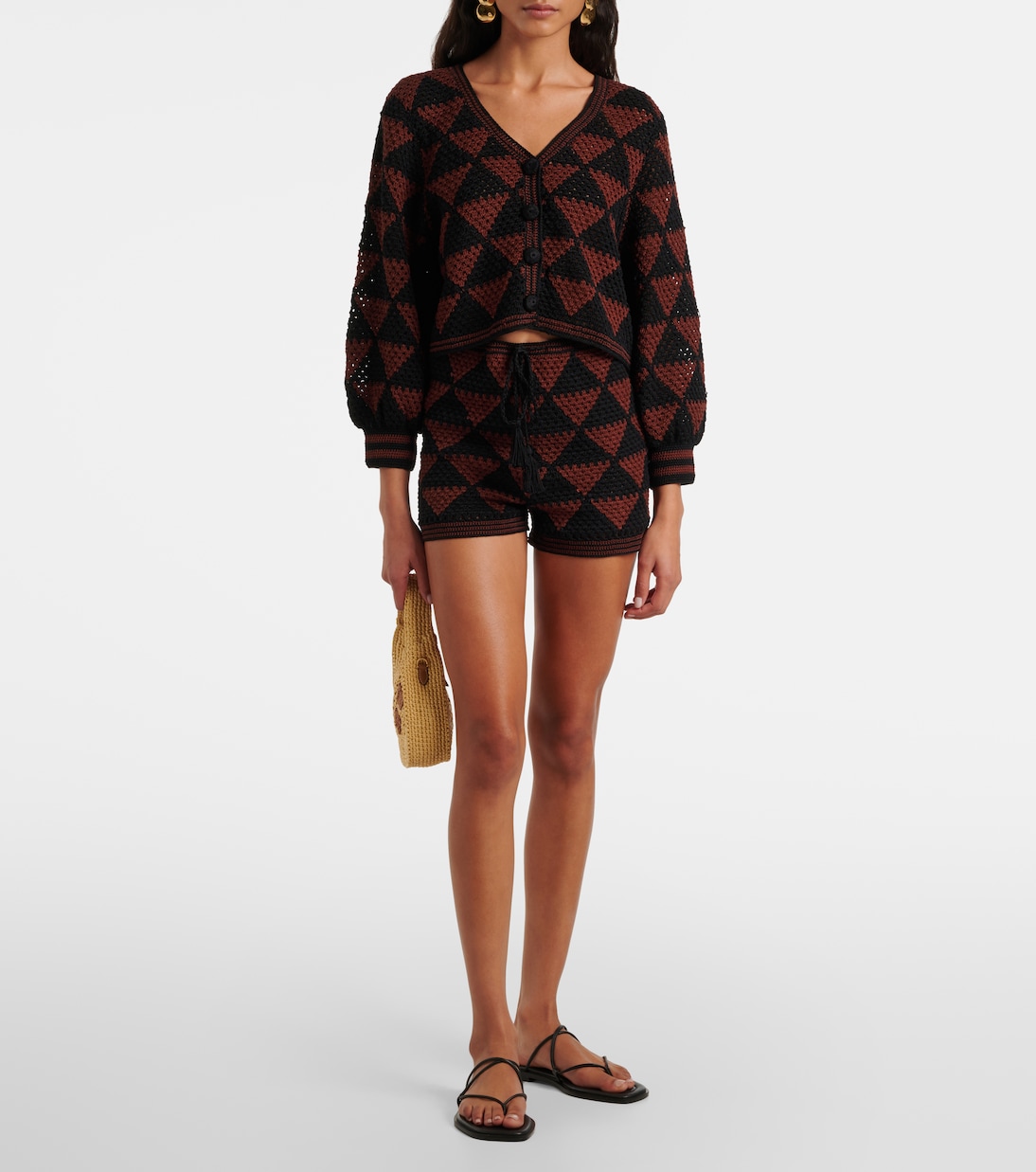 High-Rise Shorts Malia aus Häkelstrick | Anna Kosturova