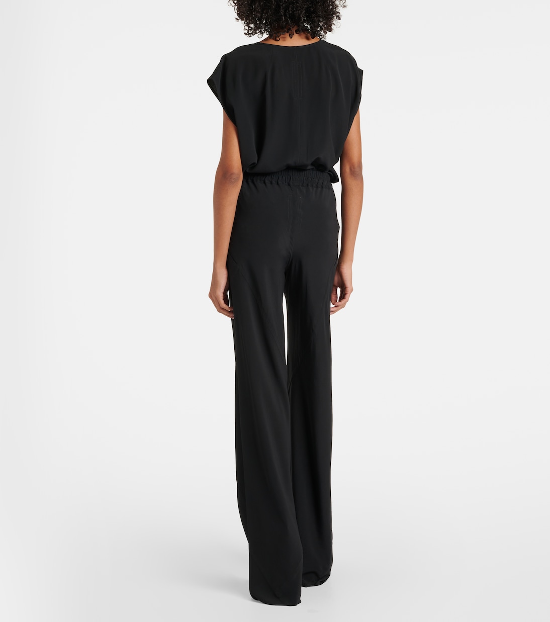 Pantaloni regular Dietrich Drawstring in cady di crêpe  | Rick Owens