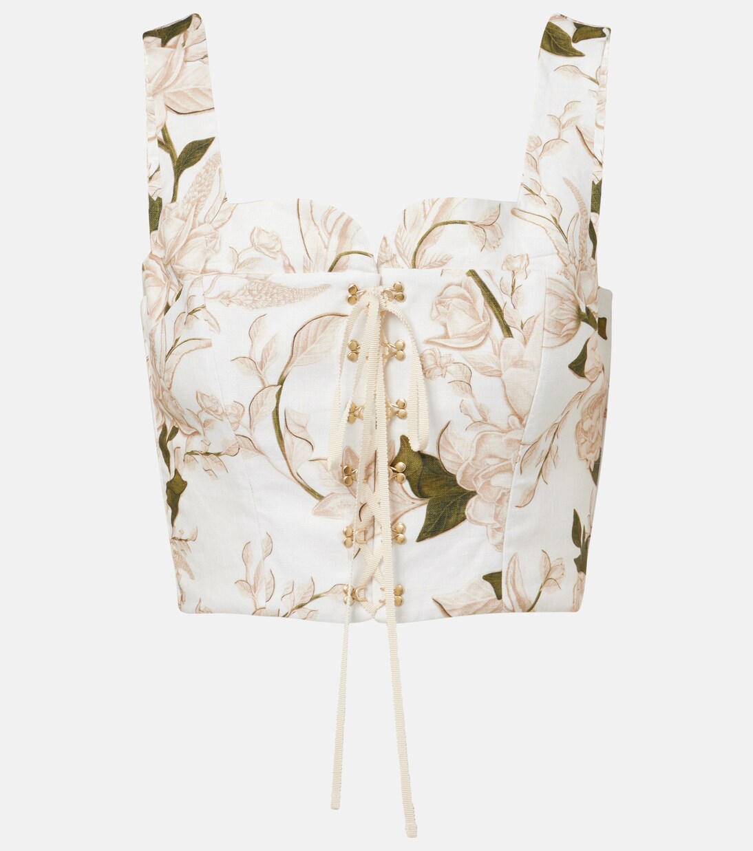 Crop top Reserva Gardenia de lino floral | Agua by Agua Bendita