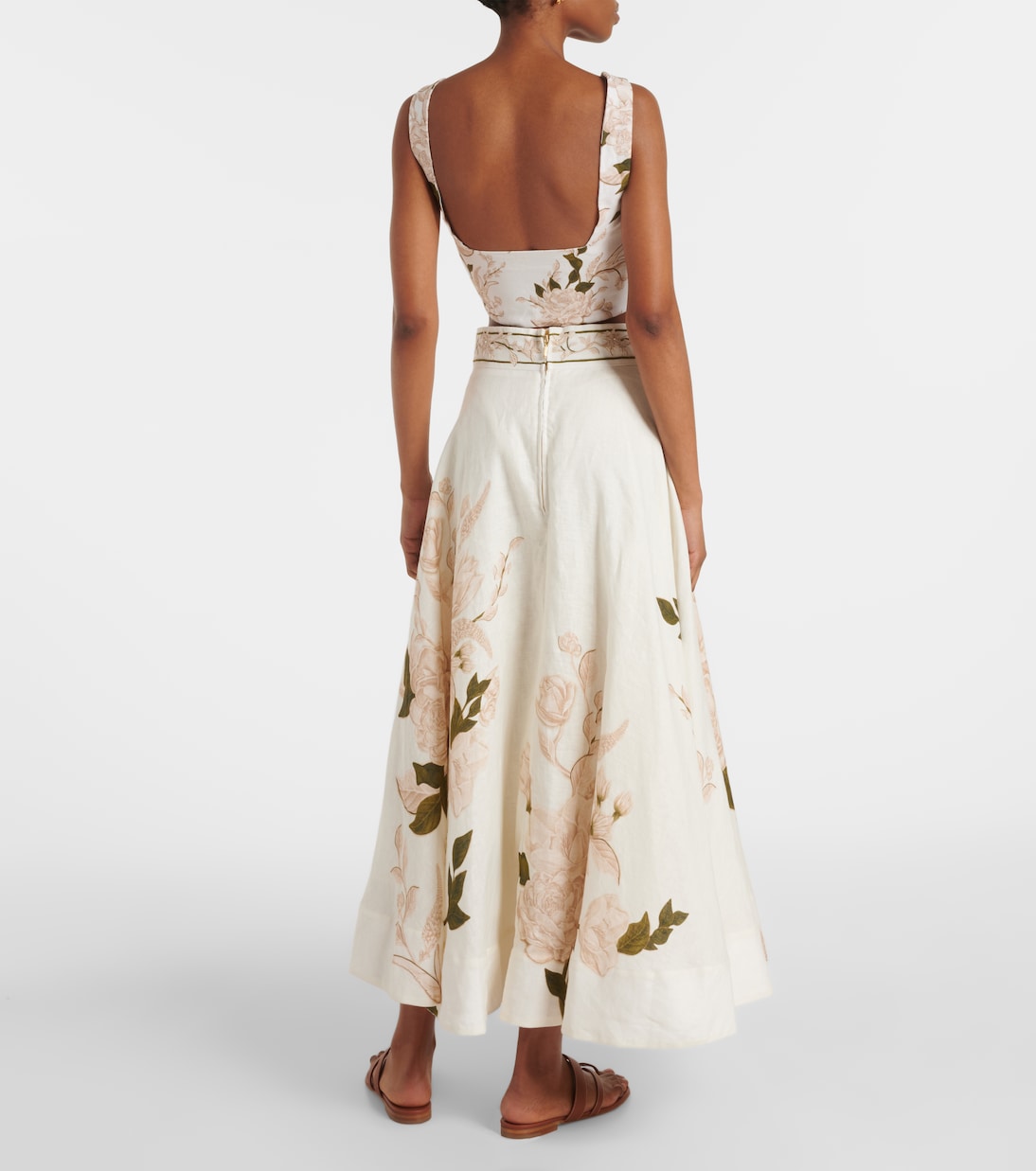 Crop top Reserva Gardenia de lino floral | Agua by Agua Bendita