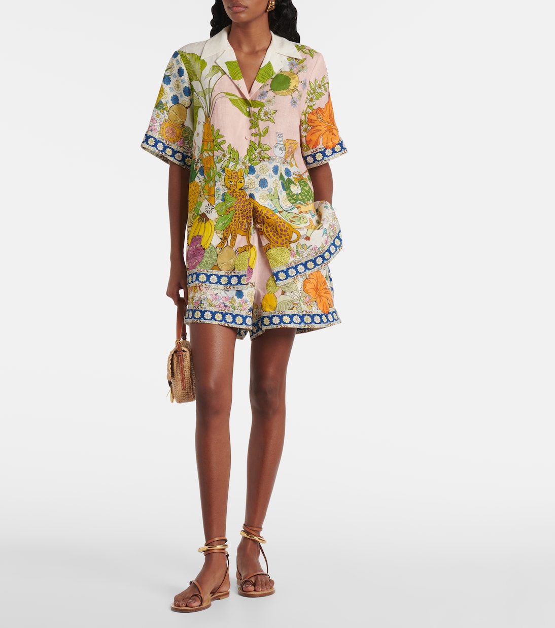 Shorts Hazel de tiro alto estampados | Alémais