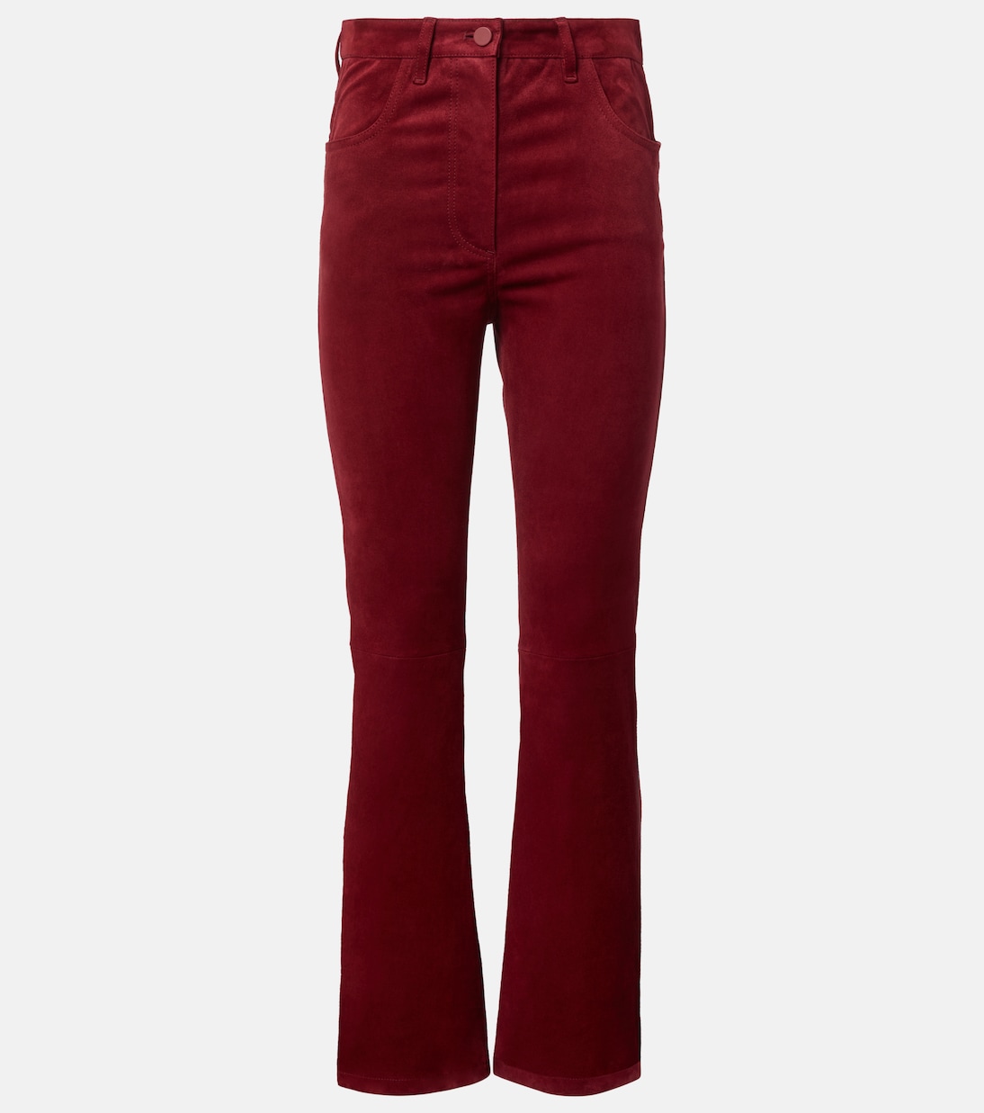 Schmale High-Rise-Hose aus Veloursleder | Joseph