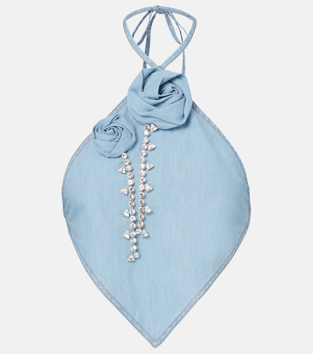 Top aus Baumwolle mit Kristallen | Area