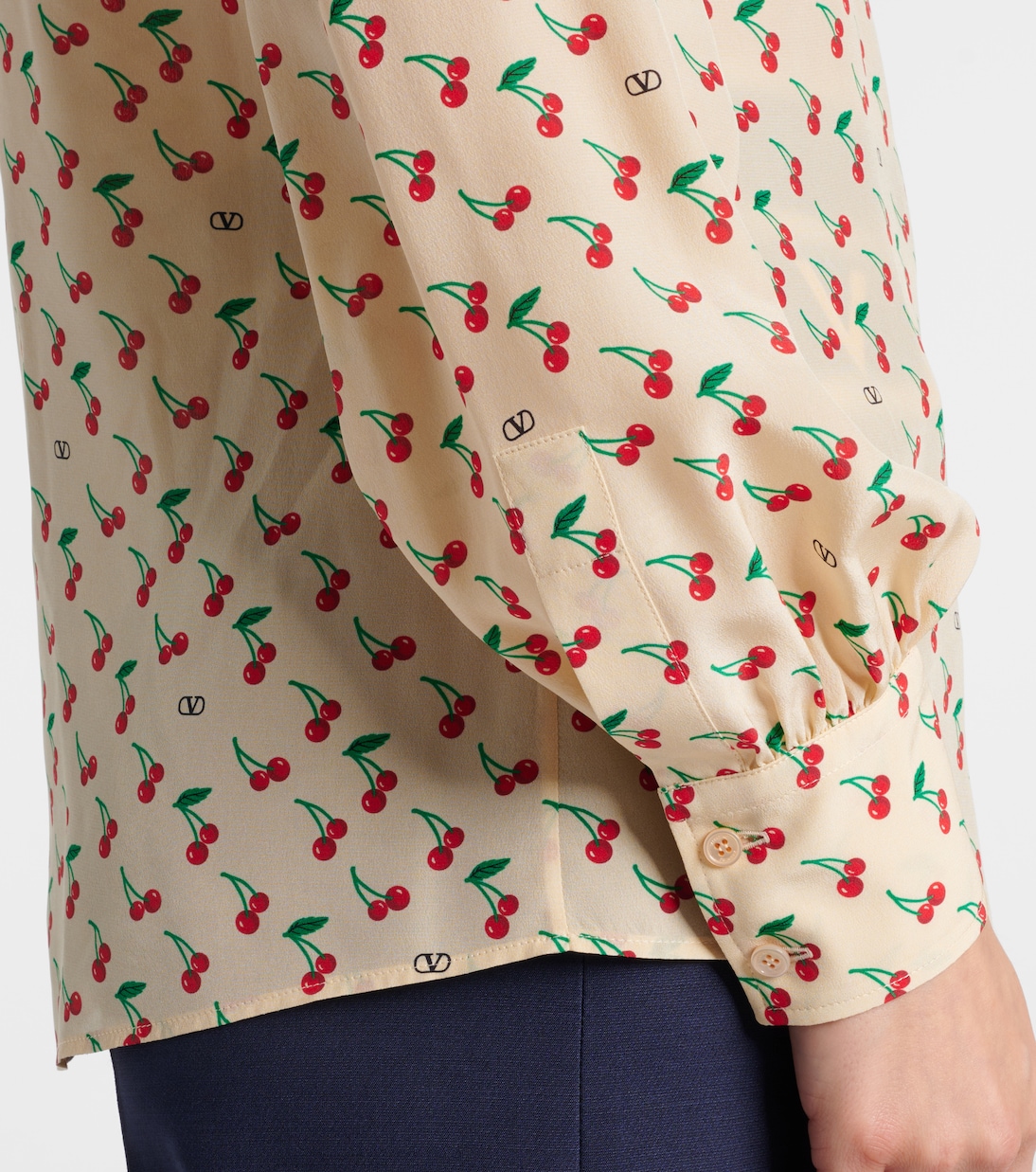 Blusa Cady Couture in seta con stampa | Valentino