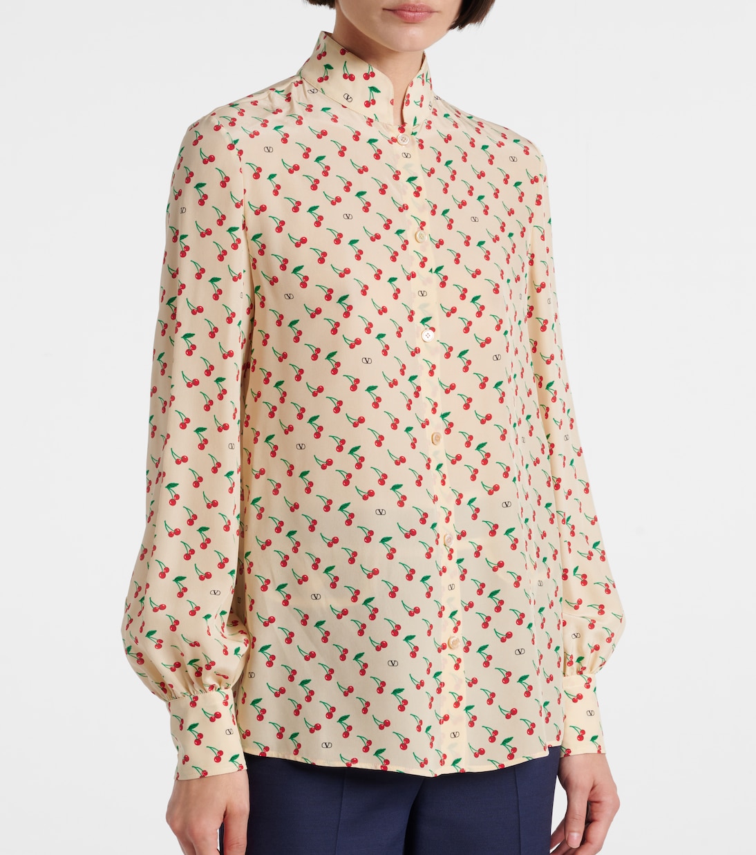 Blusa Cady Couture in seta con stampa | Valentino