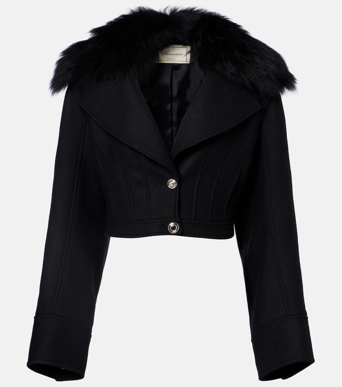 Jacke aus einem Wollgemisch mit Shearling | Blumarine