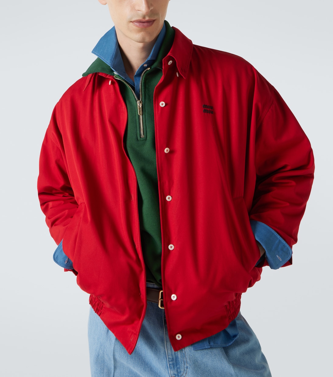 Cotton poplin blouson | Miu Miu