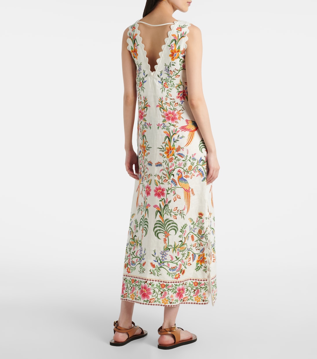 Bedrucktes Maxikleid aus Leinen | Farm Rio