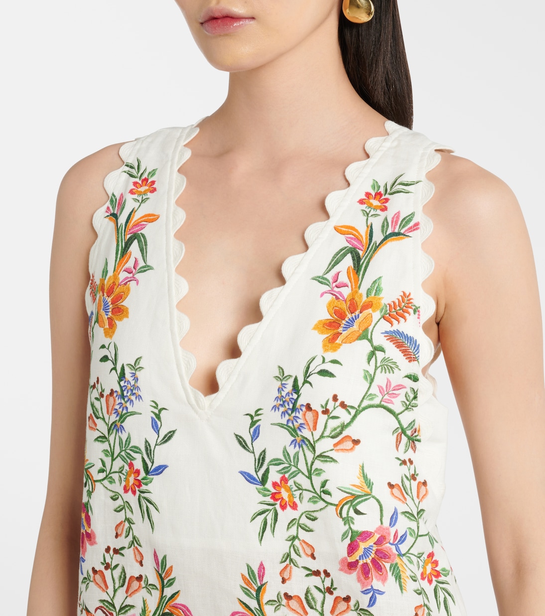 Bedrucktes Maxikleid aus Leinen | Farm Rio