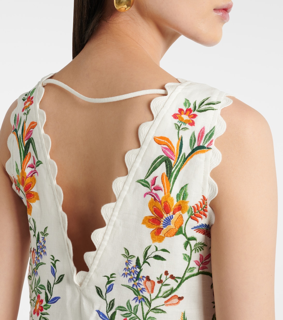 Bedrucktes Maxikleid aus Leinen | Farm Rio