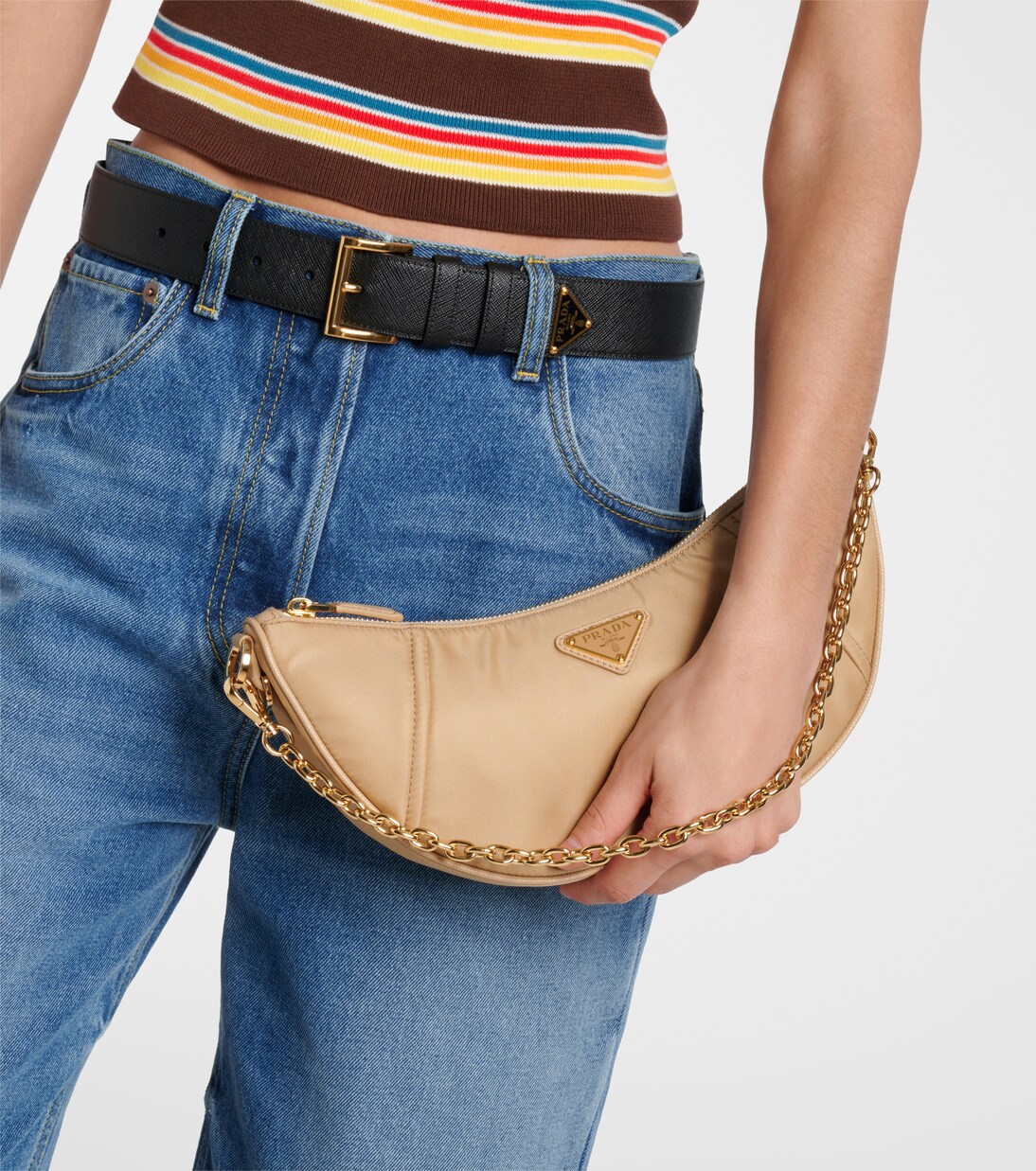 Bolso al hombro Prada Demi-Lune de Re-Nylon | Prada