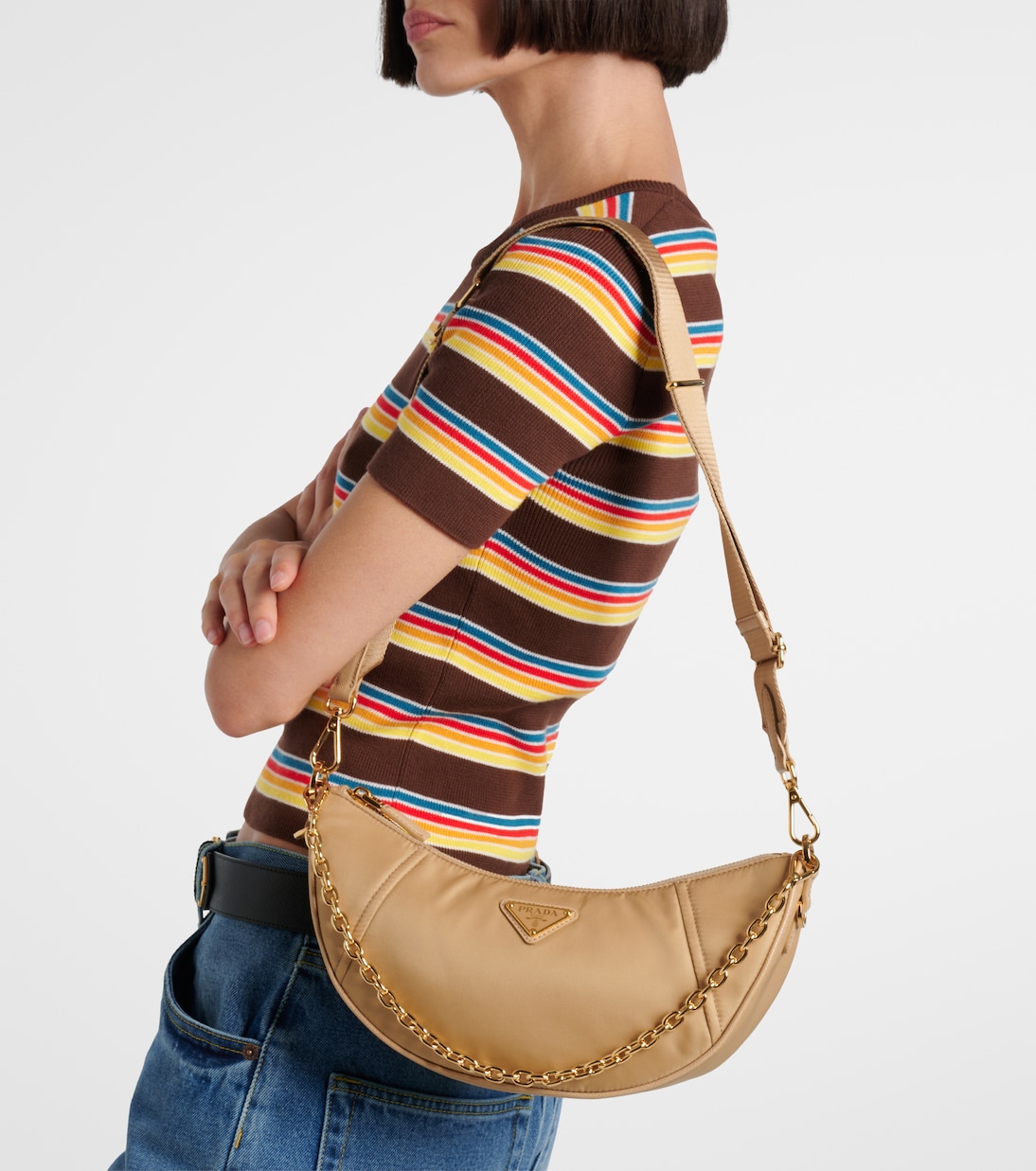 Bolso al hombro Prada Demi-Lune de Re-Nylon | Prada