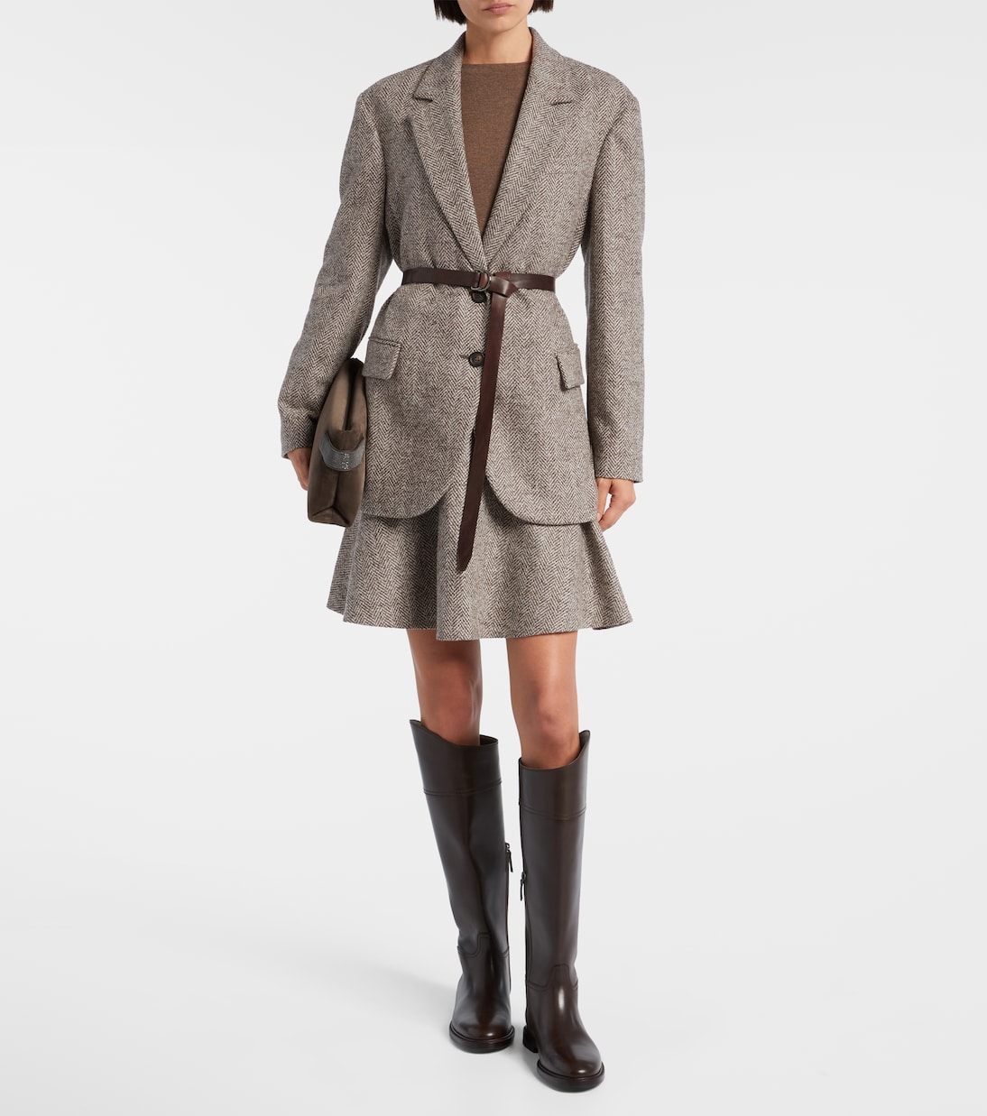 High-rise wool-blend miniskirt | Brunello Cucinelli