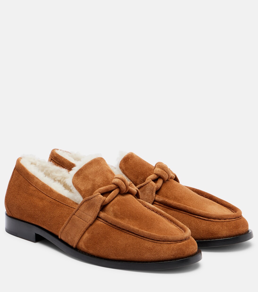 Astaire shearling-lined suede loafers | Bottega Veneta