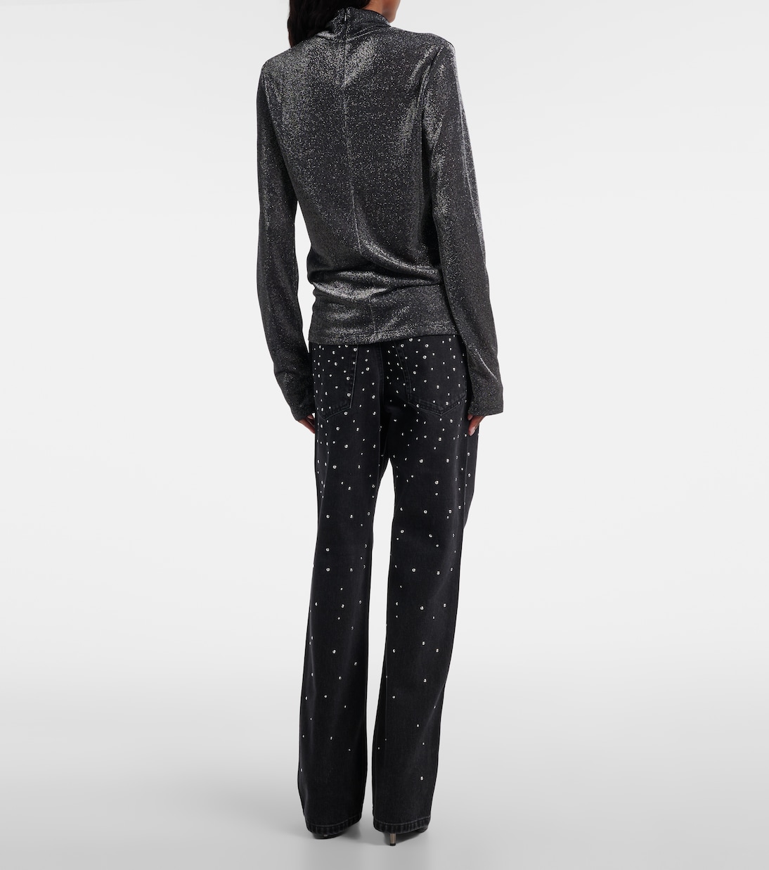 Jadia jersey lamé turtleneck top | Marant Etoile