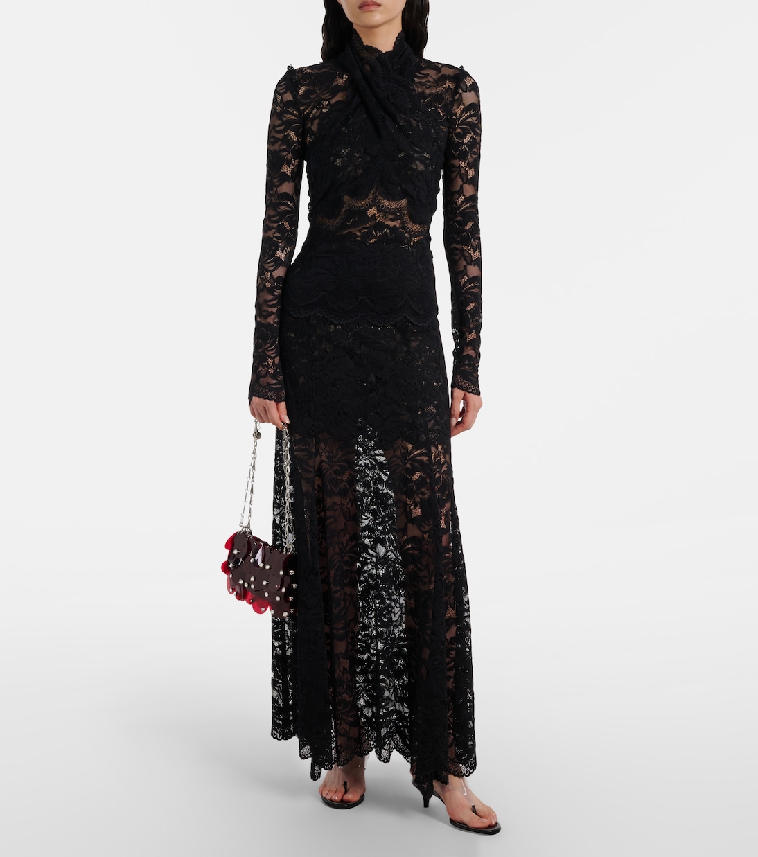 Floral lace maxi skirt | Rabanne