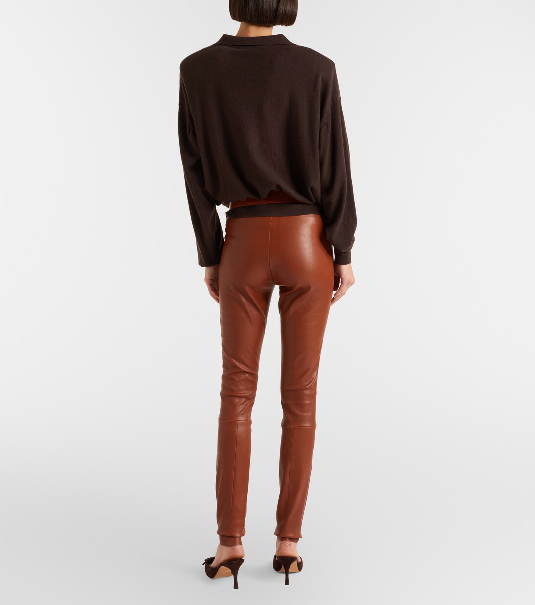 Carolyn leather slim pants | Stouls