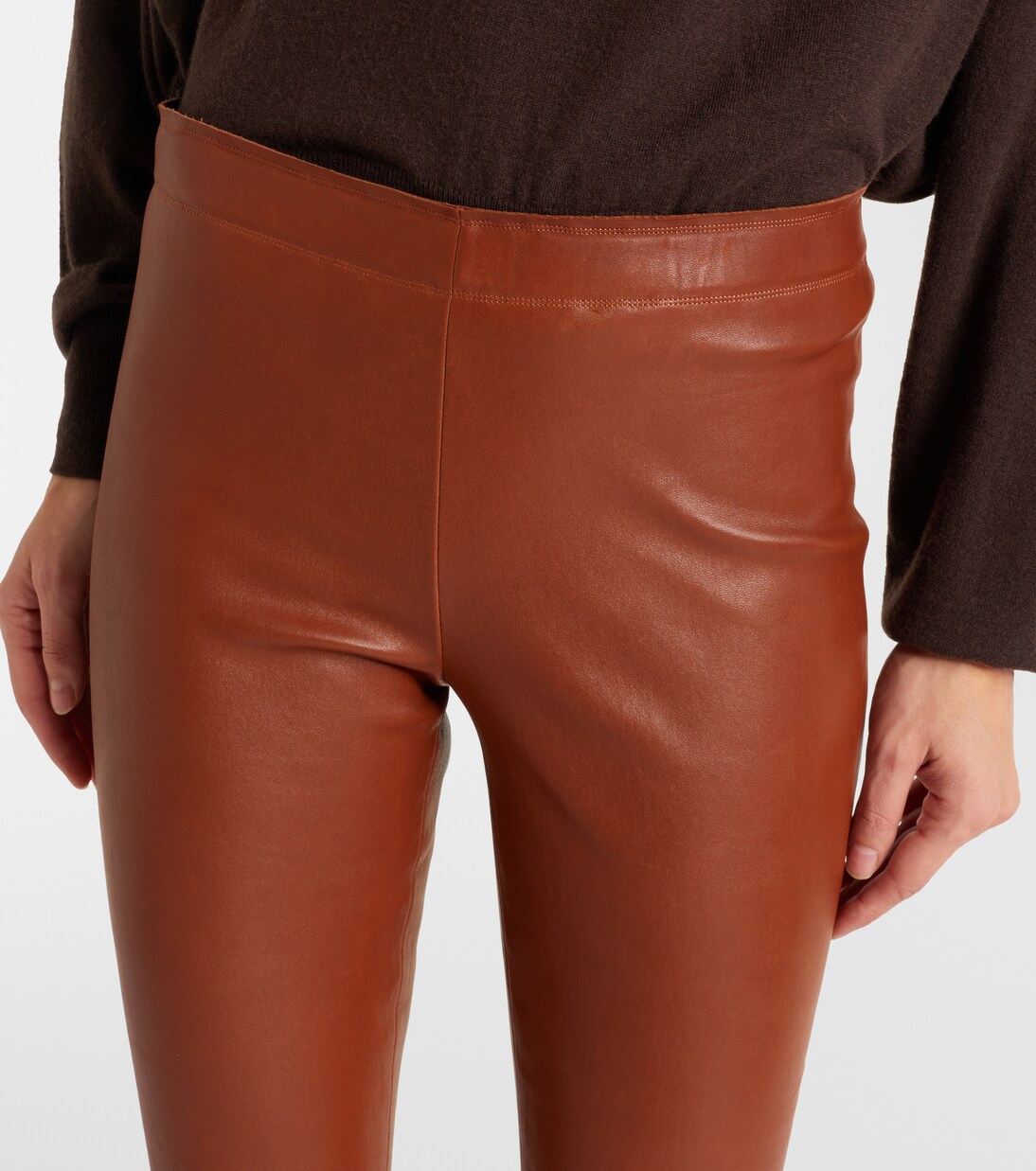 Carolyn leather slim pants | Stouls