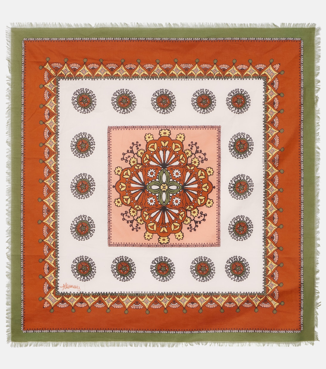 Contina Midi fringed cotton scarf | Alémais