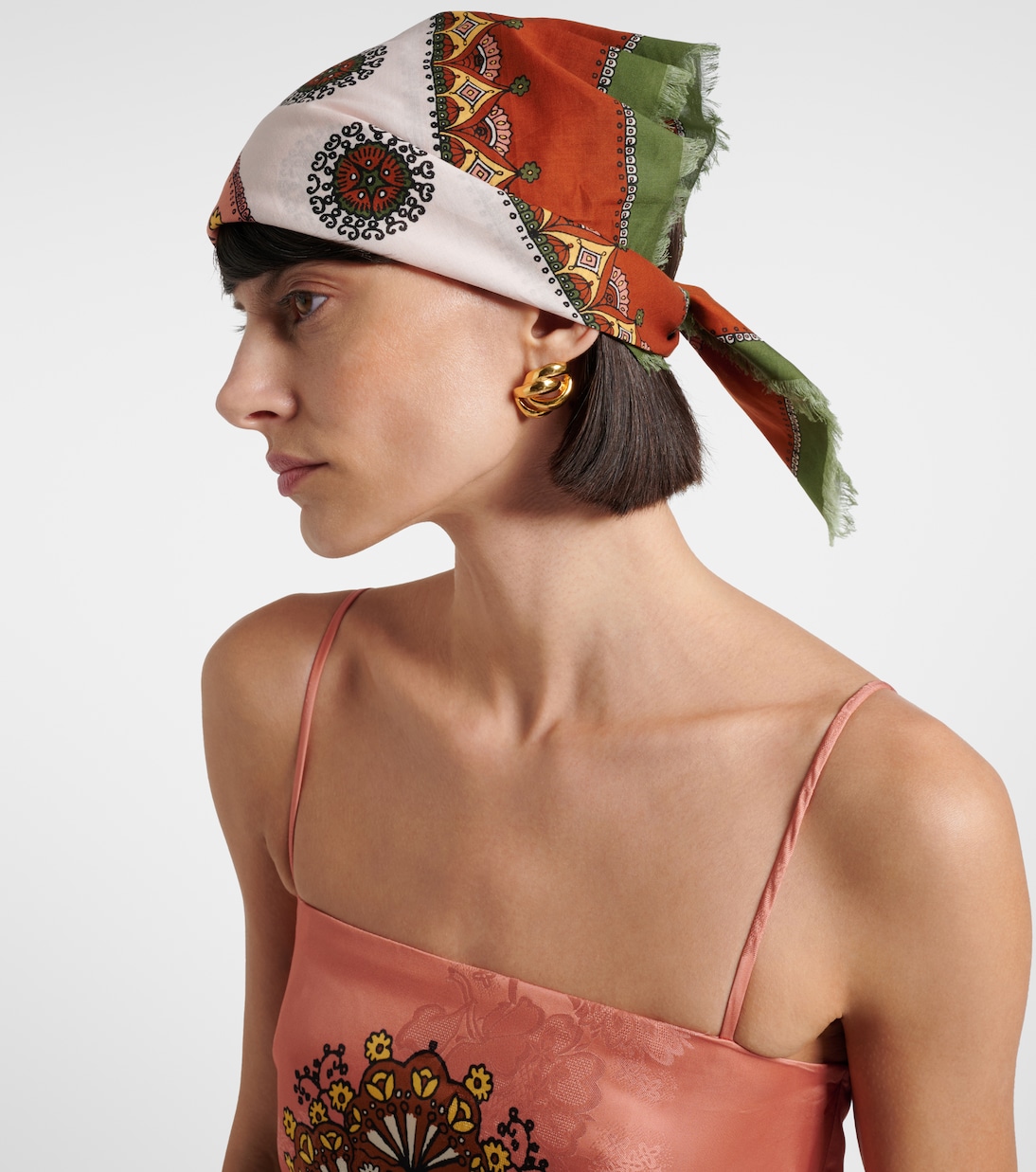 Contina Midi fringed cotton scarf | Alémais