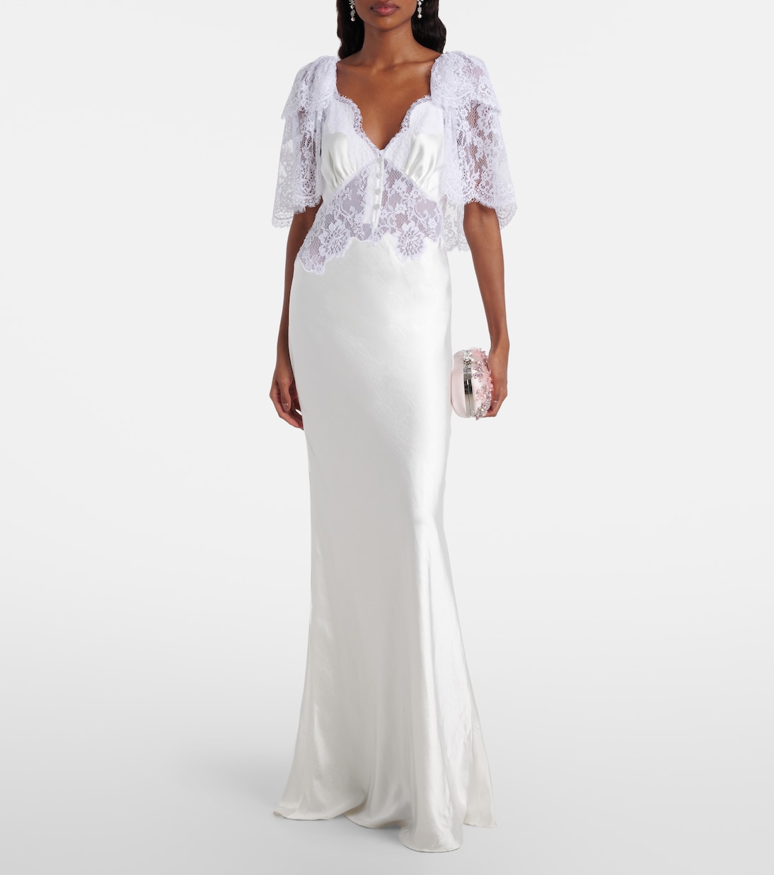 Robe aus Satin mit Spitze | Self-Portrait