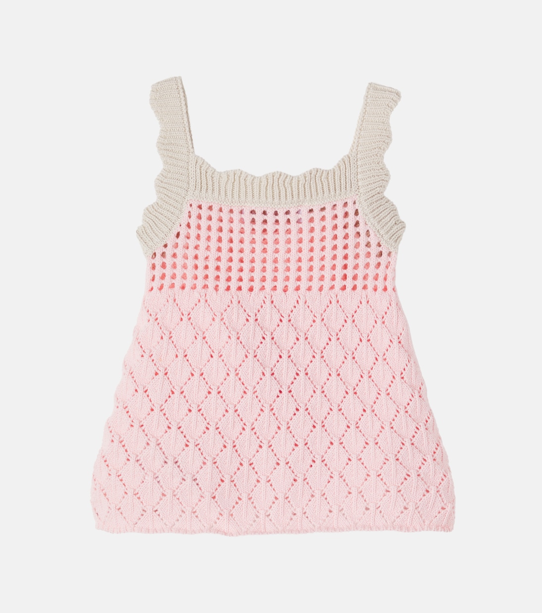 Floral-appliqué pointelle cotton top  | Monnalisa