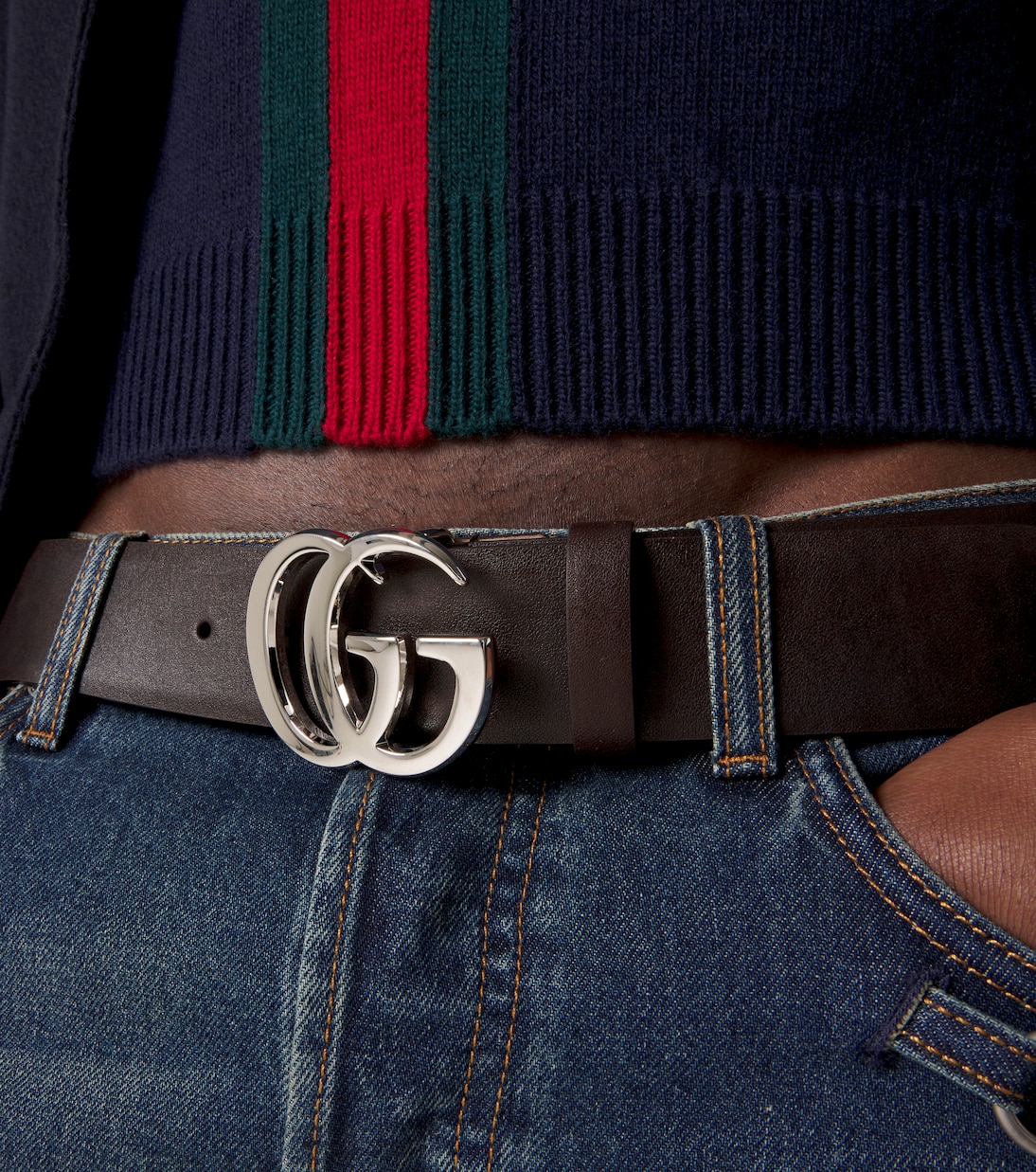 Flat Marmont leather belt  | Gucci
