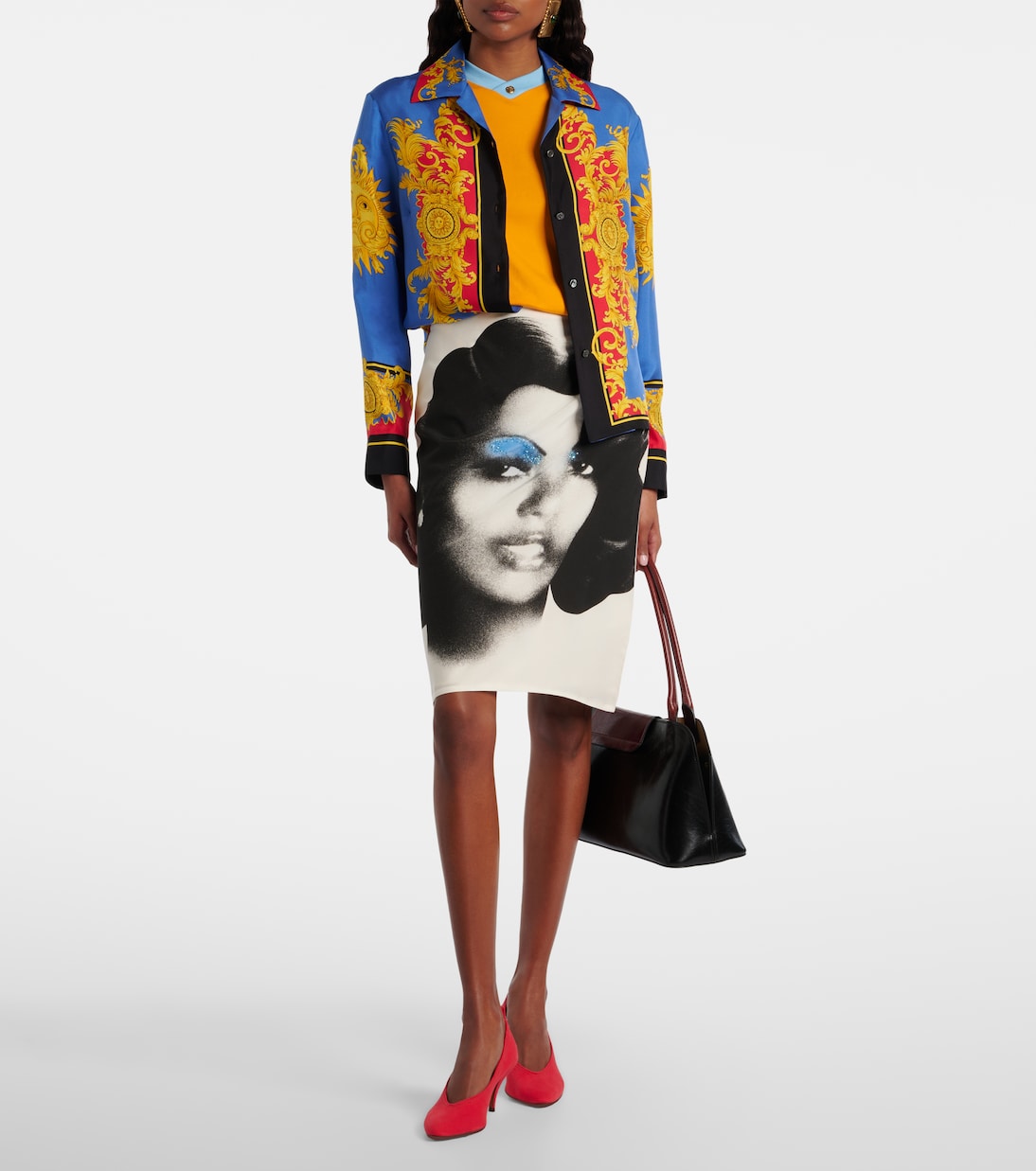 Bedruckte Bluse aus Seiden-Twill | Versace