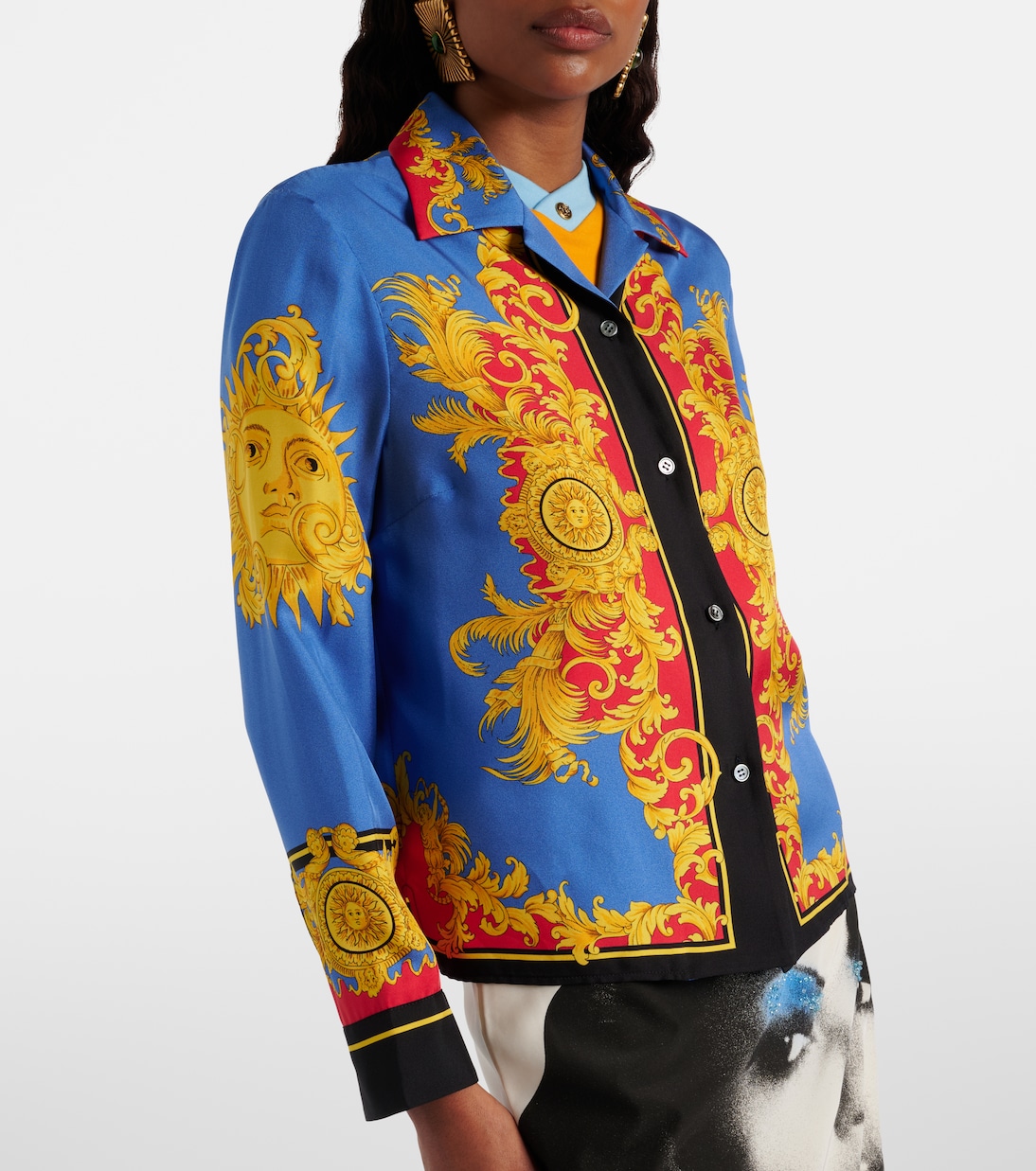 Bedruckte Bluse aus Seiden-Twill | Versace