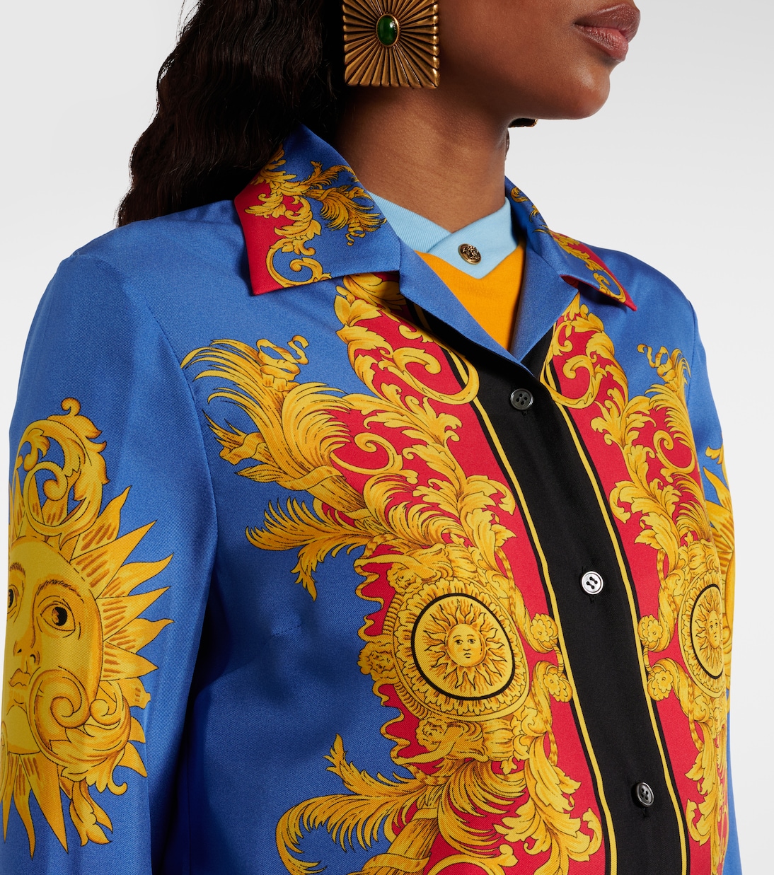 Bedruckte Bluse aus Seiden-Twill | Versace